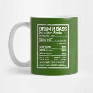 Drum N Bass Nutrition Facts Label ( Distressed Edit ) Mug